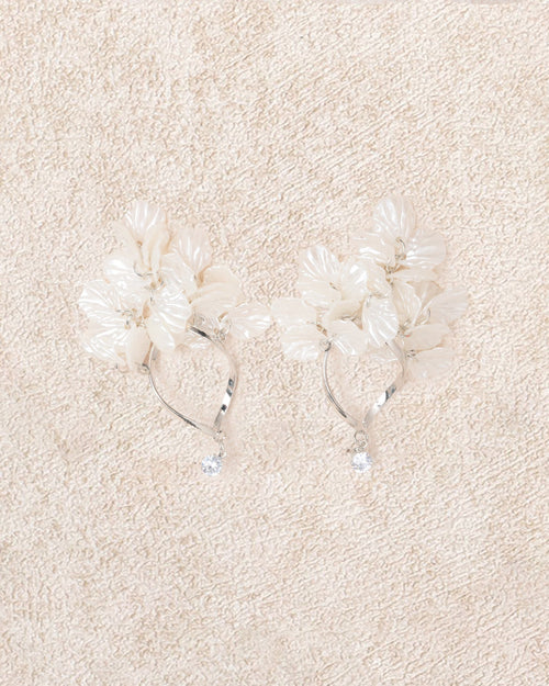 Off White Alloy Earrings