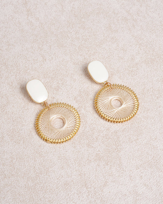 White Vintage Openwork Earrings